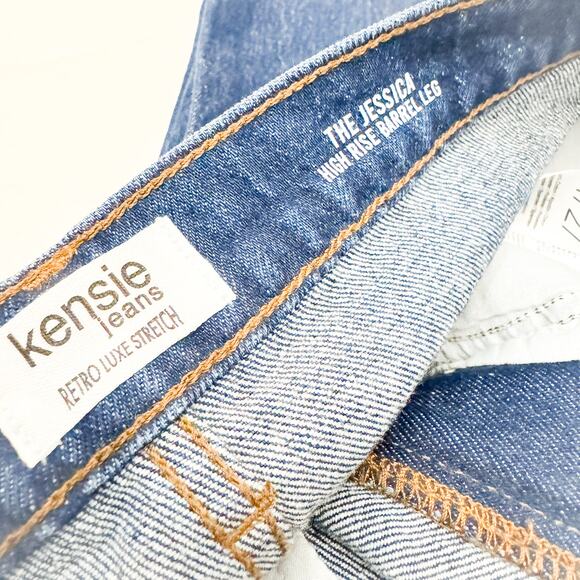 Kensie High Rise The Jessica Barrel Leg Retro Stretch Denim Jeans Size 4 / 27 - Picture 6 of 8
